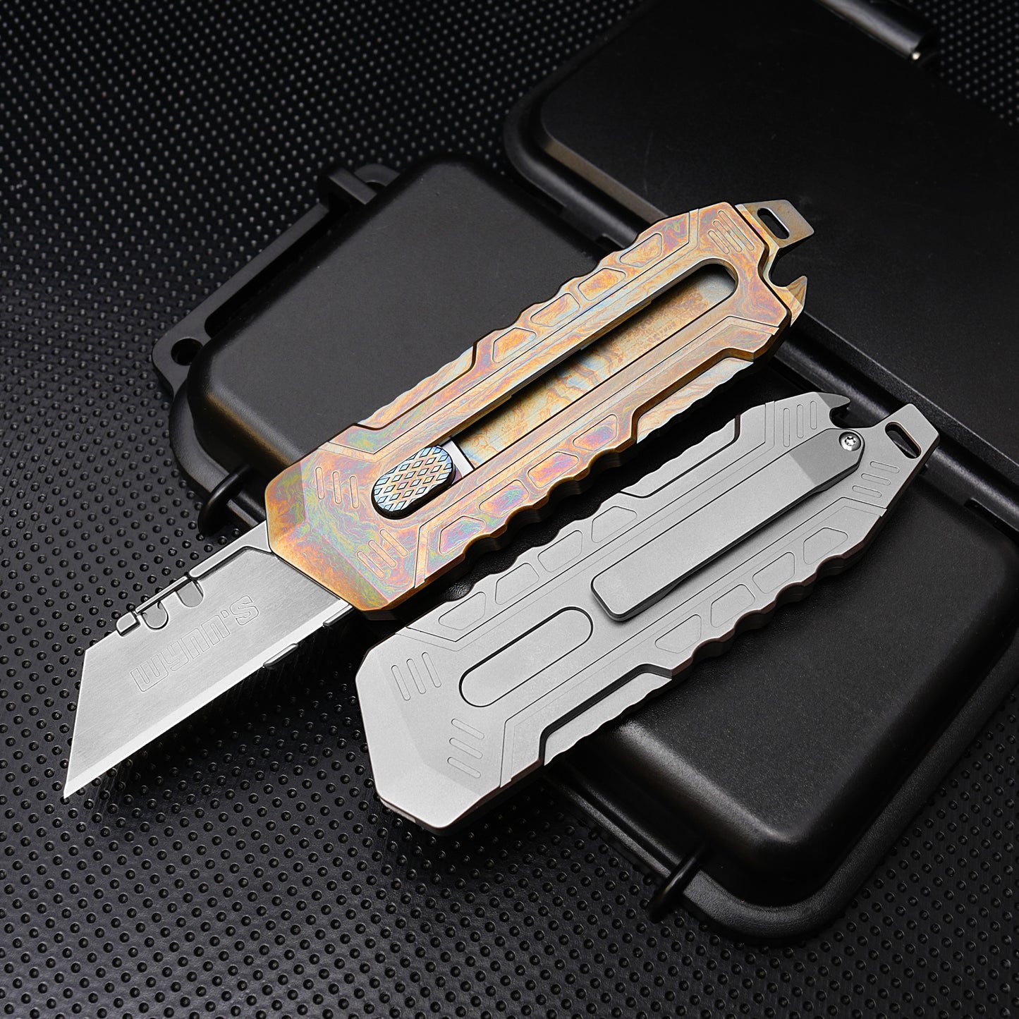 Titanium alloy utility knife push-pull quick-change blade, ten pieces for free, suitable for blades