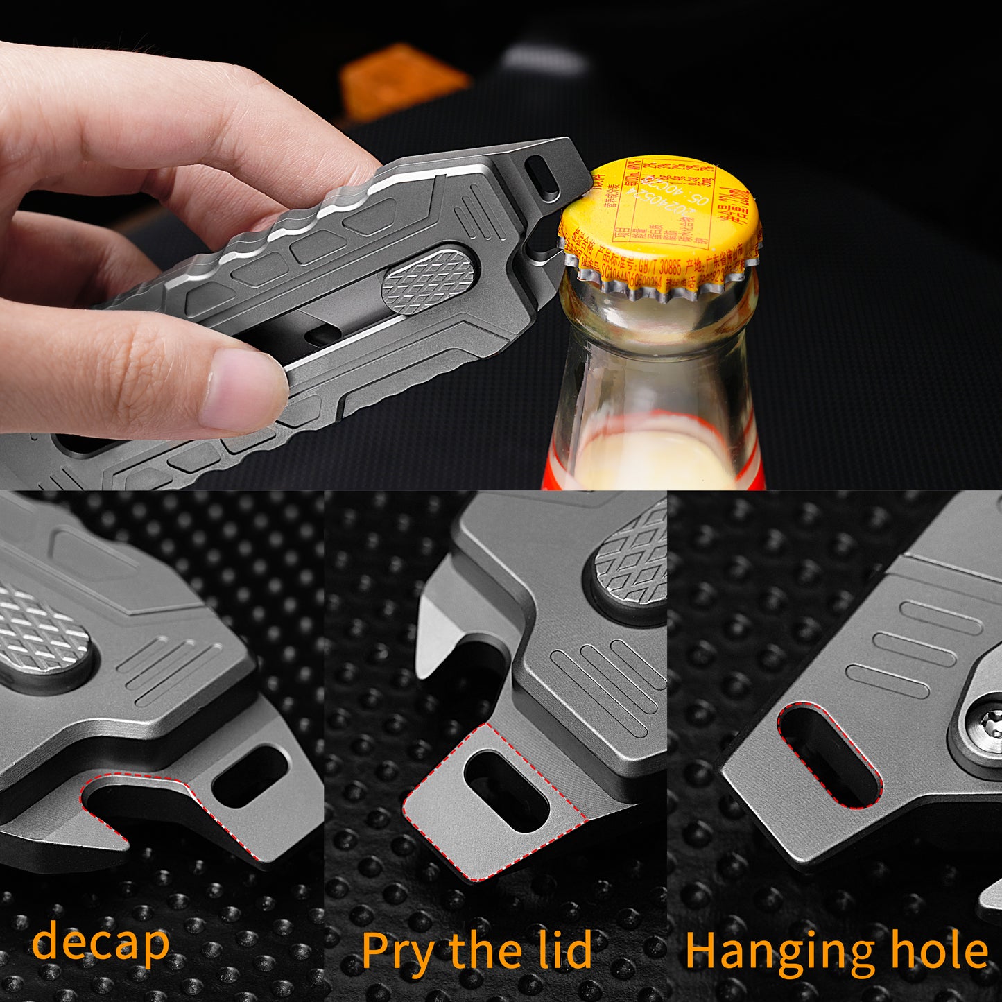 Titanium alloy utility knife push-pull quick-change blade, ten pieces for free, suitable for blades