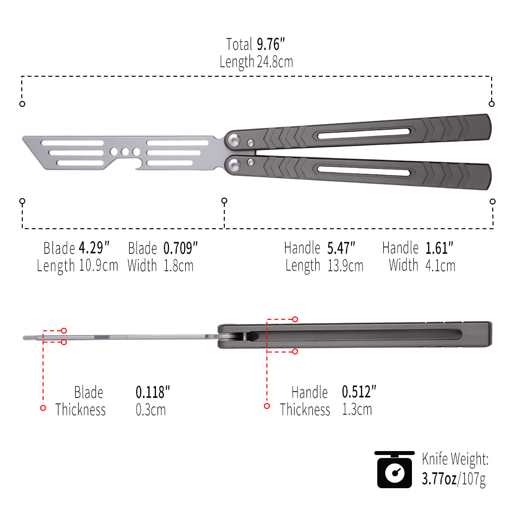 TGZUO 9.76" Professional Precision Practice Gear - Safe Cutter Precision Machined Aluminium Handle (Grey)