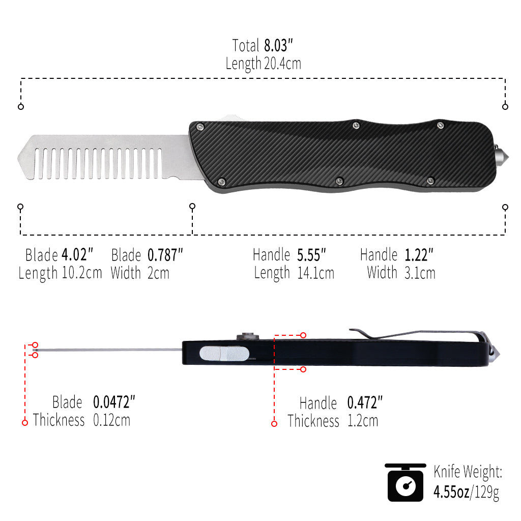 TGZUO Heavy-Duty Retractable Utility Tool - 5cr15mov Cutter & Precision Machined Aluminum Handle(Black)