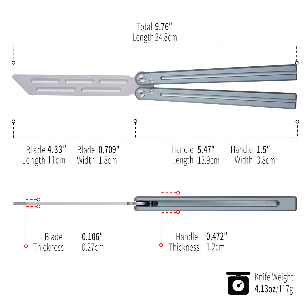 TGZUO 9.76" Professional Bearing Precision Practice Gear - Safe Cutter Precision Machined Aluminium Handle (Grey)
