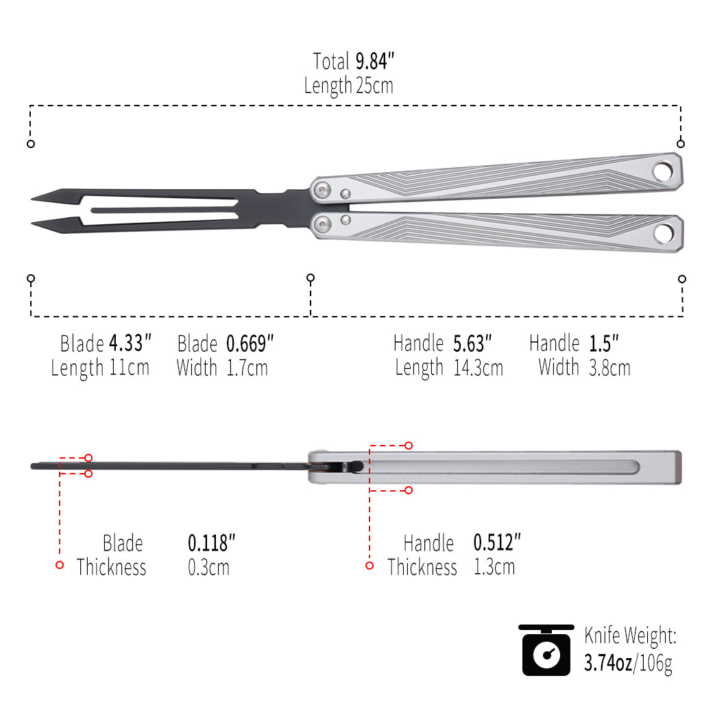 TGZUO 9.84" Professional Precision Practice Gear - Safe Cutter Precision Machined Aluminium Handle (Silvery)
