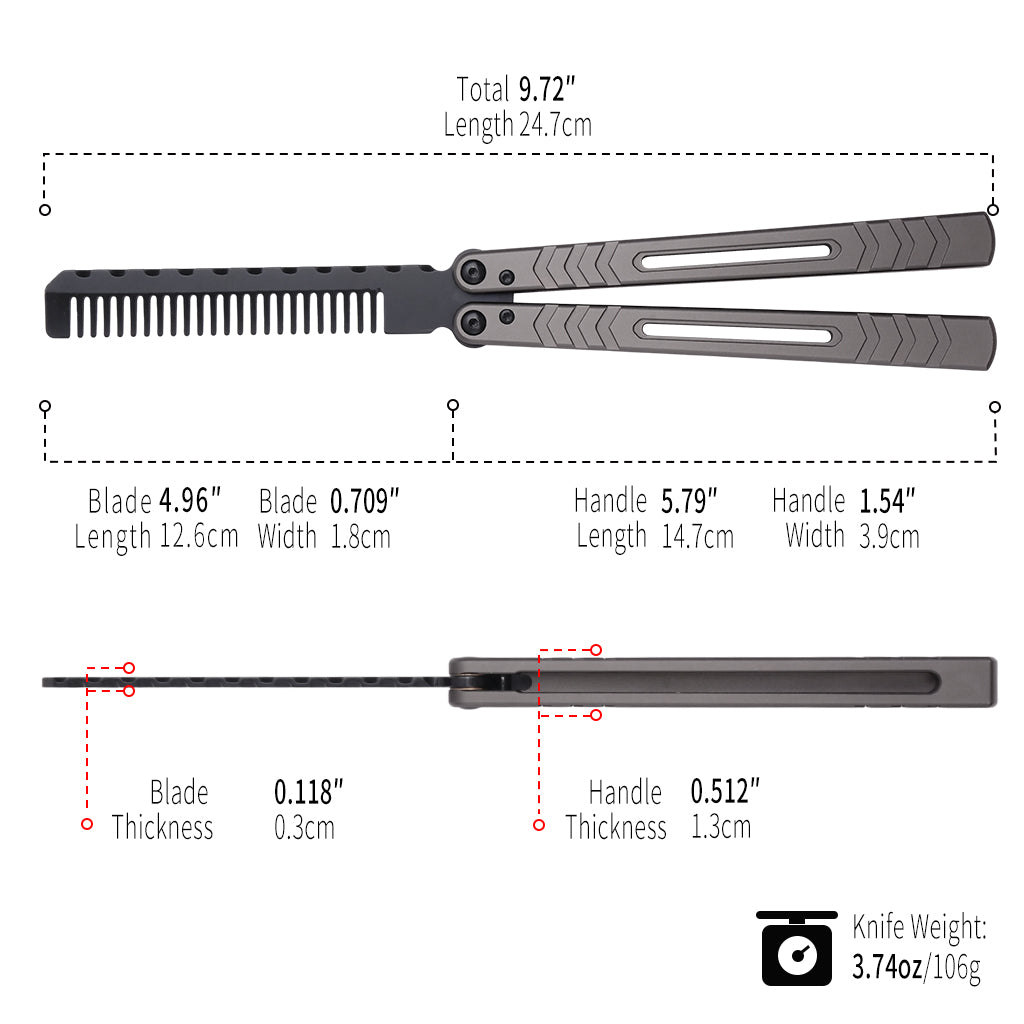 TGZUO 9.72" Professional Precision Practice Gear Comb - Safe Cutter Precision Machined Aluminium Handle (TGZUO 9.72" Professional Precision Practice Gear Comb - Safe Cutter Precision Machined Aluminium Handle (Grey))