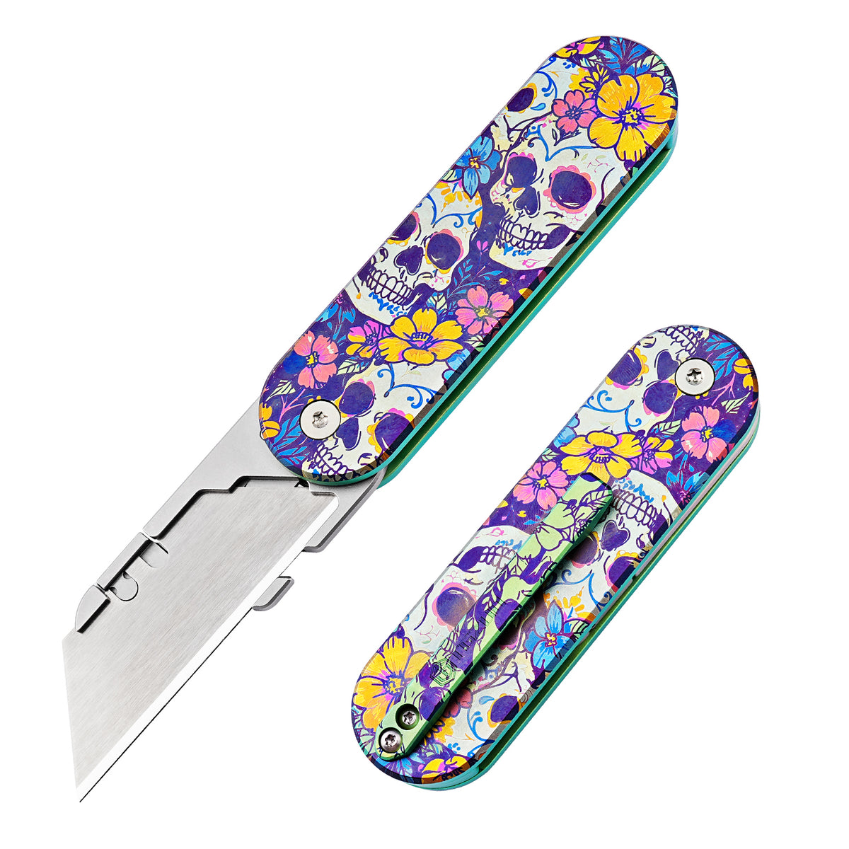 Halloween Official Site Exclusive - TGZUO 5.47" Premium Folding Utility Knife - Magnetic Lock Titanium Handle | Magnetic Devill