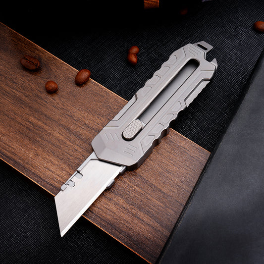 Titanium alloy utility knife push-pull quick-change blade, ten pieces for free, suitable for blades