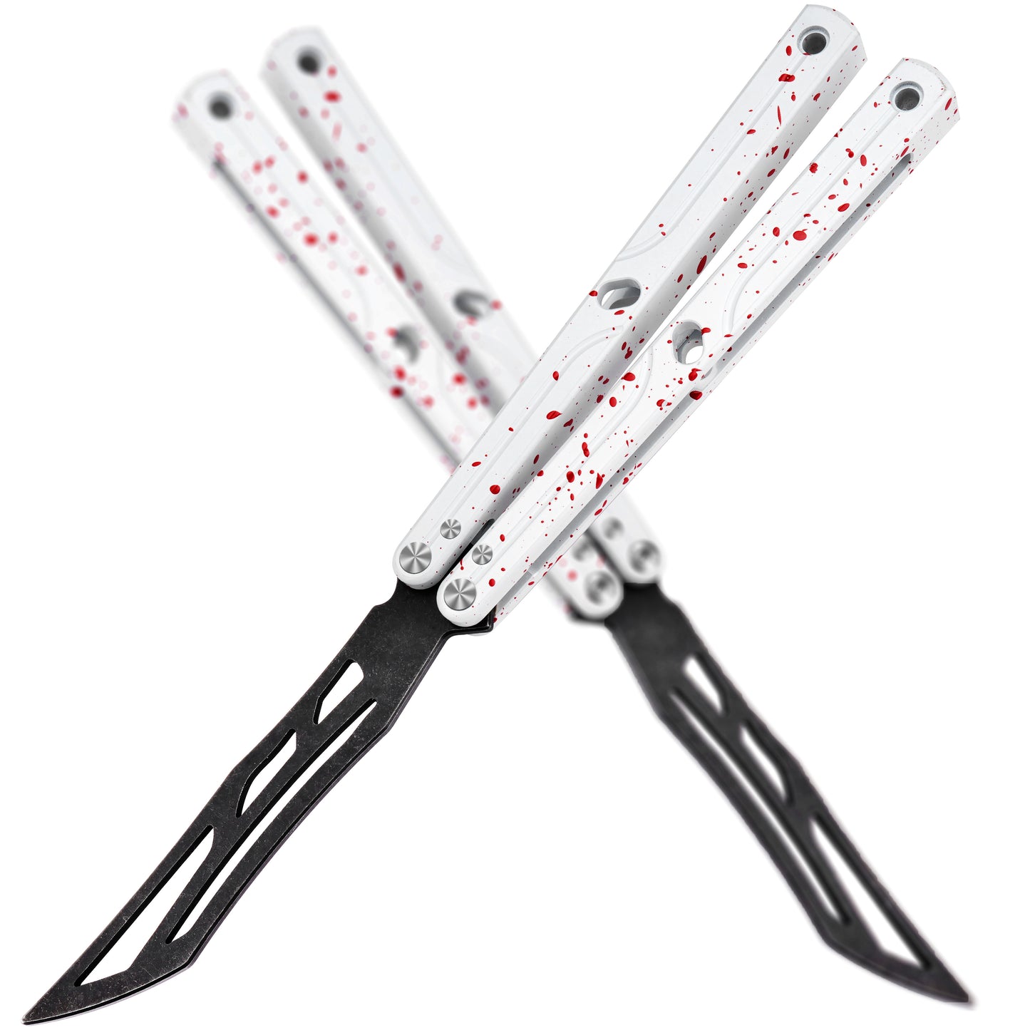 TGZUO Premium Butterfly-Messer-Trainer Aluminium-Griff | LG09 Weiß Rot