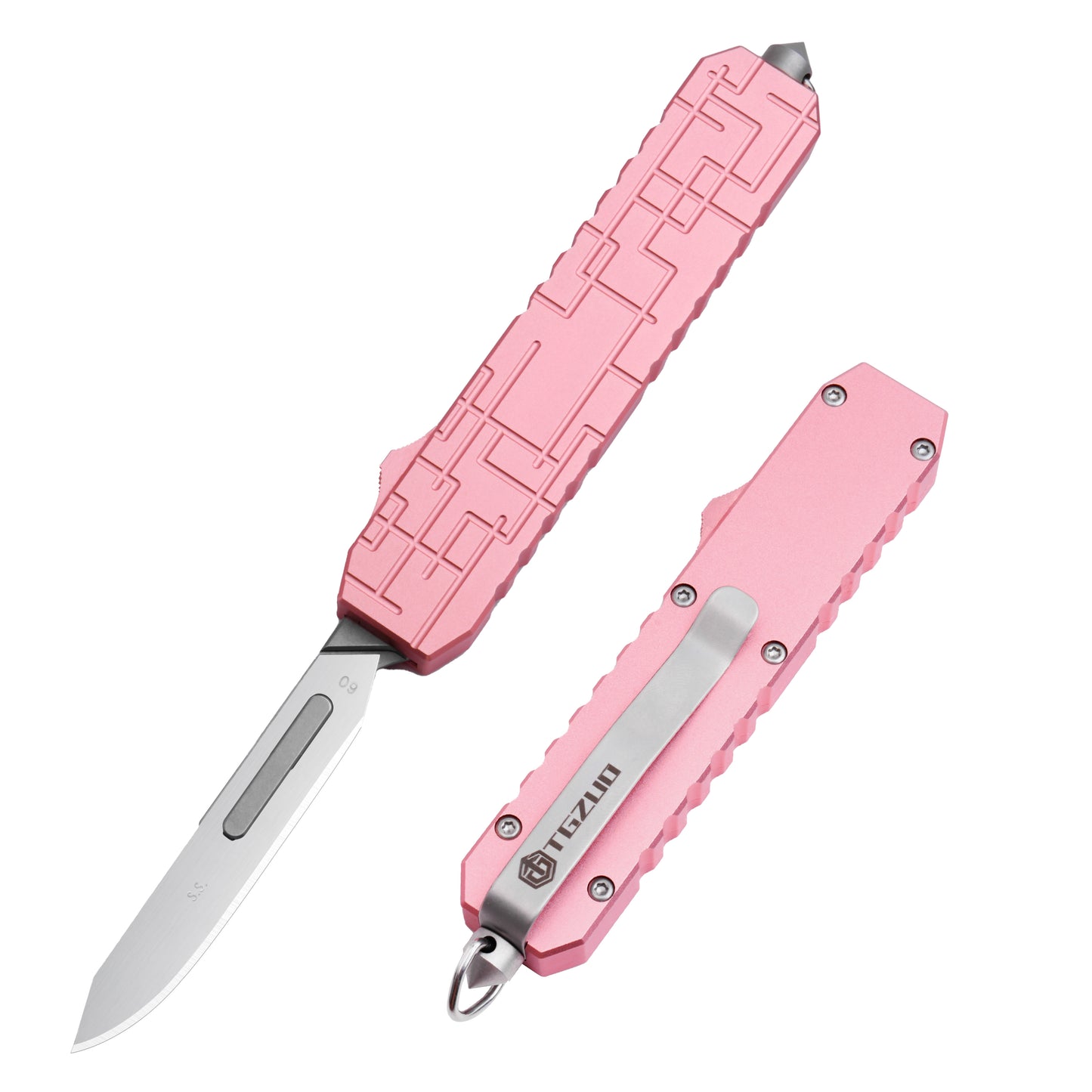 TGZUO 7.24" Kompaktes EDC-Multitool – Edelstahl #24 & #60 Universal-Schnellwechselklingen & Präzisionsgefertigter Aluminiumgriff (Schwarz)
