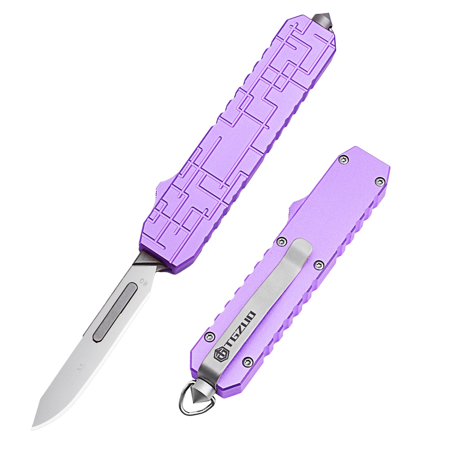 TGZUO 7.24" Kompaktes EDC-Multitool – Edelstahl #24 & #60 Universal-Schnellwechselklingen & Präzisionsgefertigter Aluminiumgriff (Schwarz)