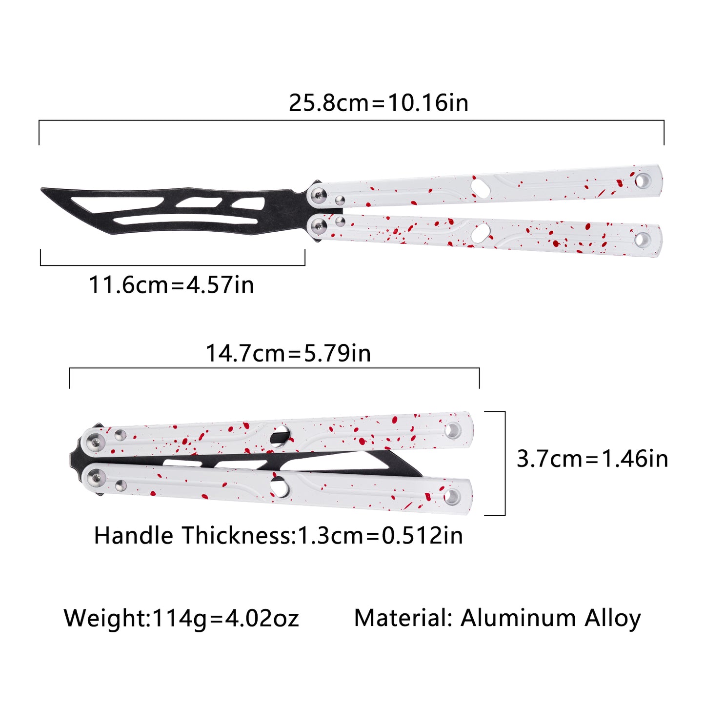 TGZUO 10.16" Professional Bearing Precision Practice Gear - Safe Cutter Precision Machined Aluminium Handle (White Red)