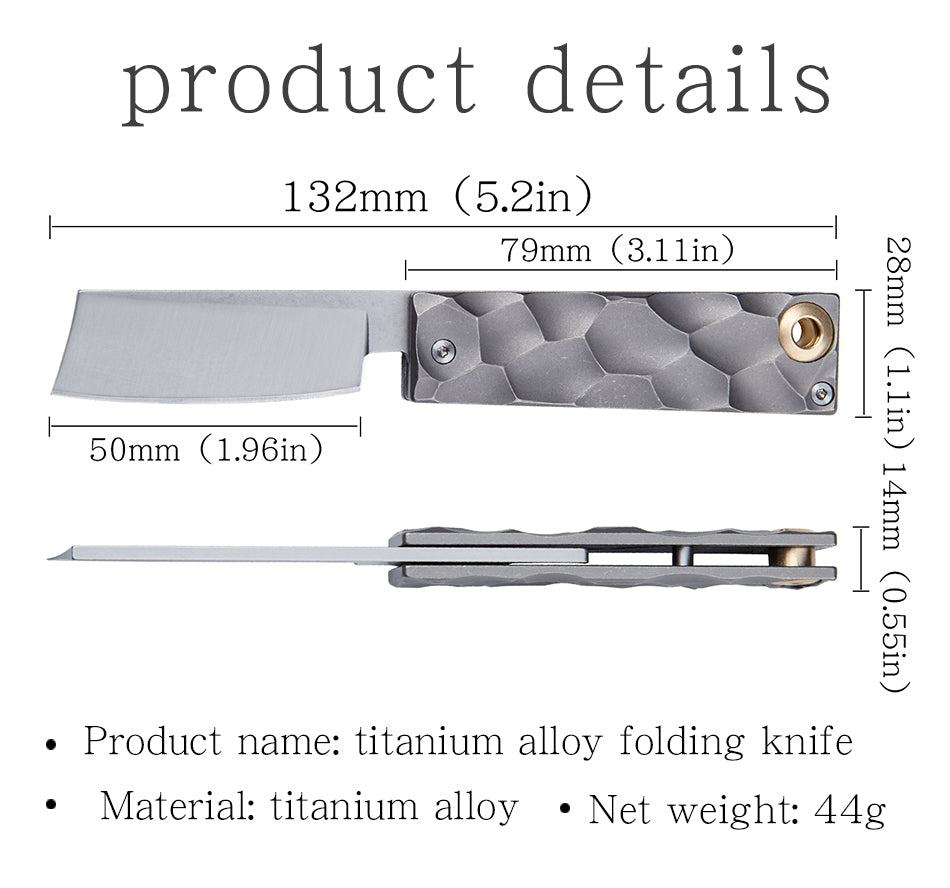 Titanium alloy folding knife portable fruit knife high-grade folding knife household portable small outdoor portable open express