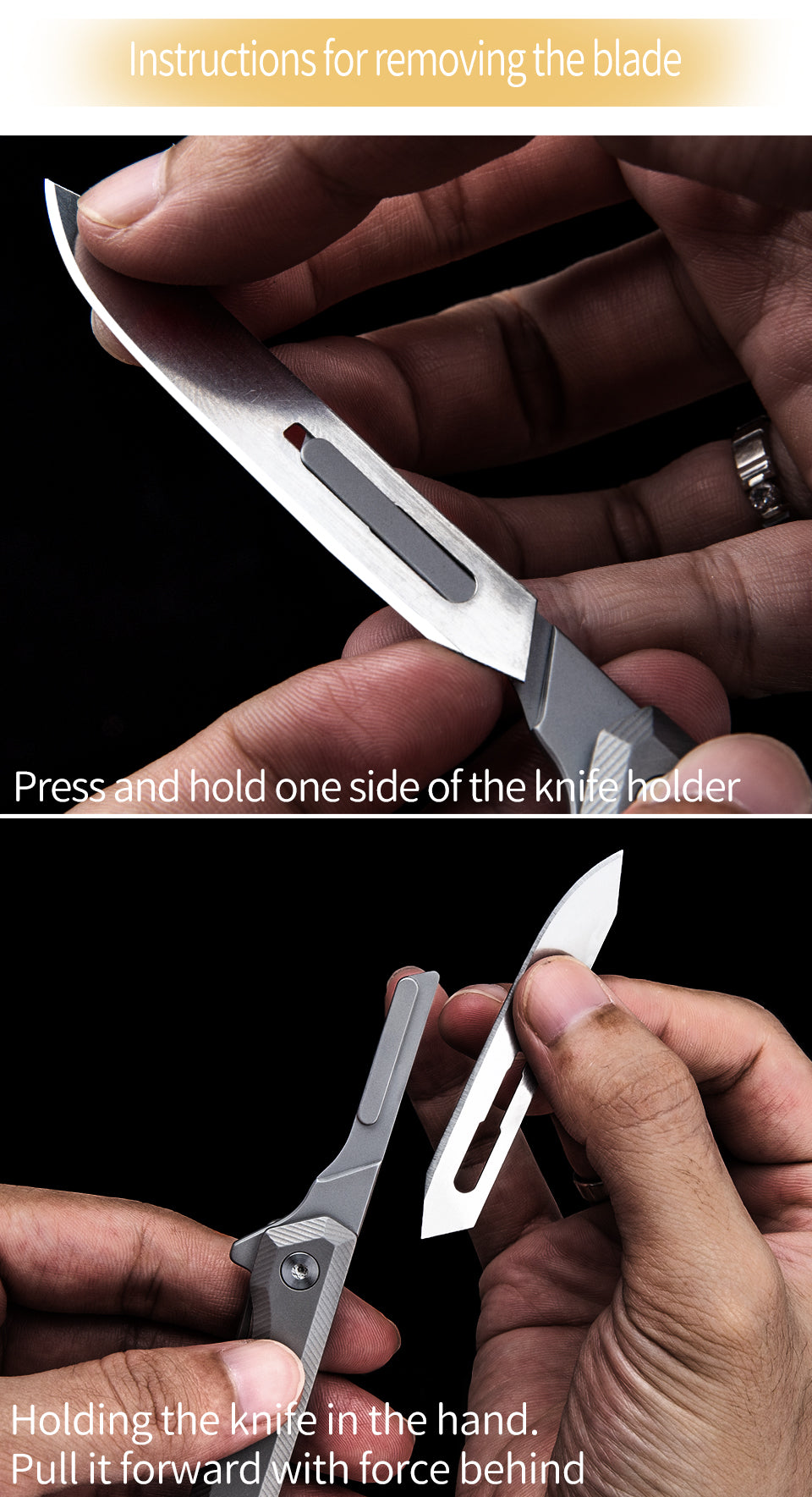 Titanium alloy folding utility knife holder bearing No. 60 Surgical carving knife Outdoor portable edc tool with you