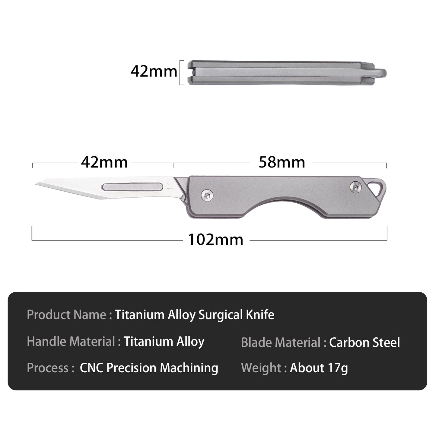 Titanium Mini Knife Portable folding knife with outdoor utility knife Scalpel 11 blade