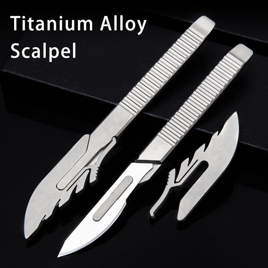 Titanium alloy utility knife straight handle replace 24 blade engraving grafting cutting sharp knife carry express knife