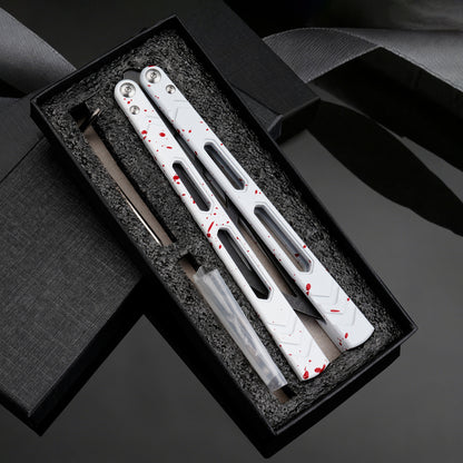 TGZUO 10.16" Professional Bearing Precision Practice Gear - Safe Cutter Precision Machined Aluminium Handle (White Red)