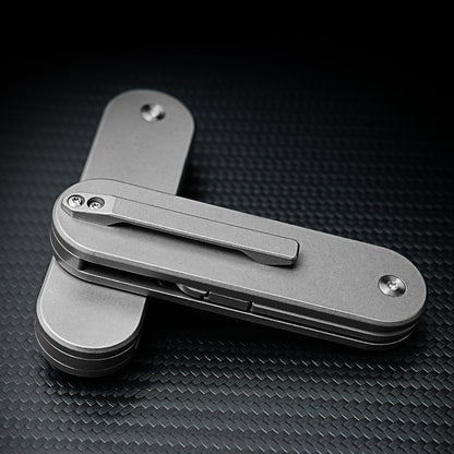 TGZUO 5.51" Premium Folding Utility Tool - SK5 Steel Quick-Change Cutter & Magnetic Lock Titanium Handle(Grey)