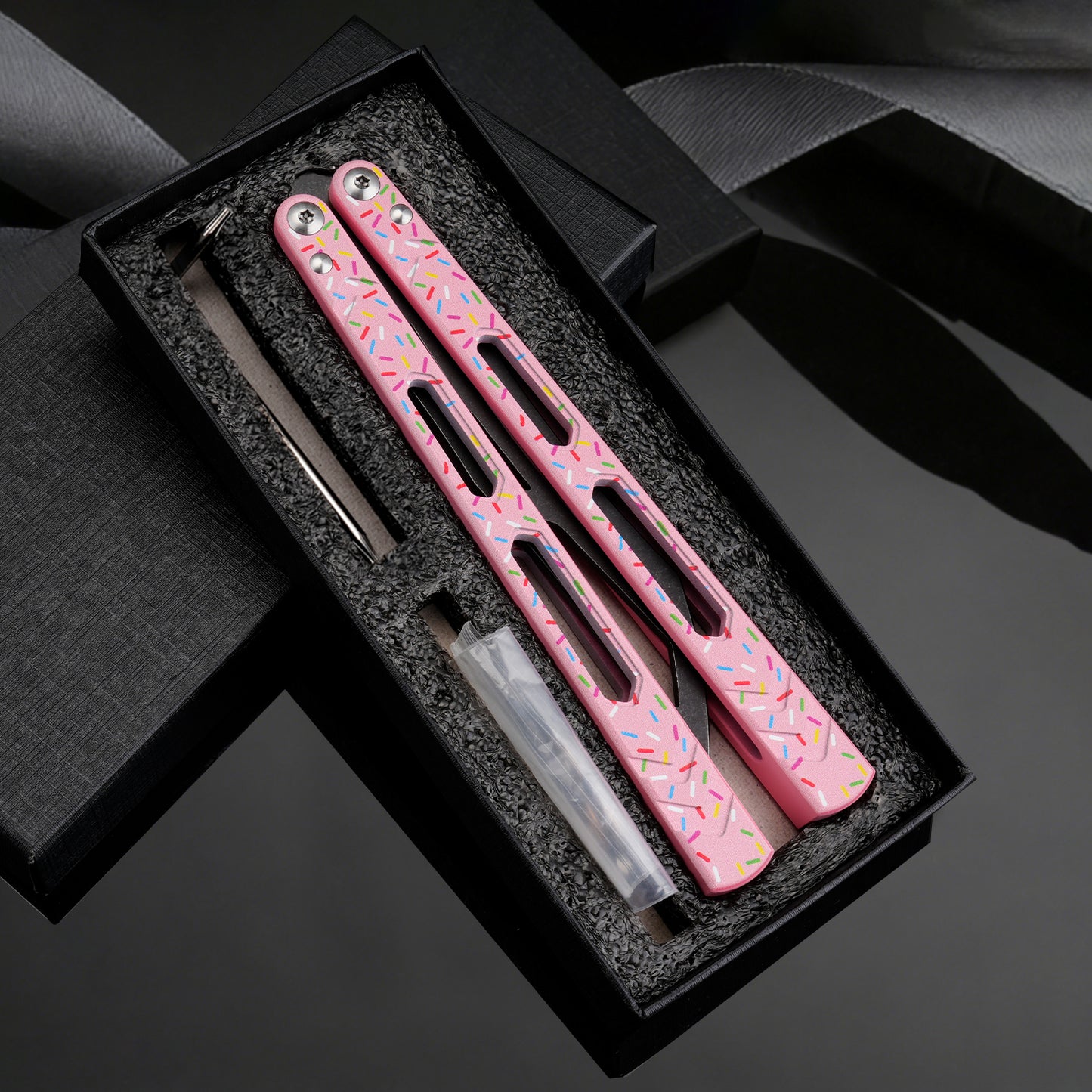 TGZUO 10.16" Professional Bearing Precision Practice Gear - Safe Cutter Precision Machined Aluminium Handle (Pink)