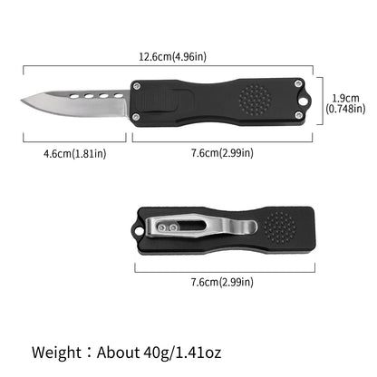 TGZUO 4.96" Compact Retractable Utility Tool - Stainless Steel Cutter Precision Machined Aluminum Handle (Black)