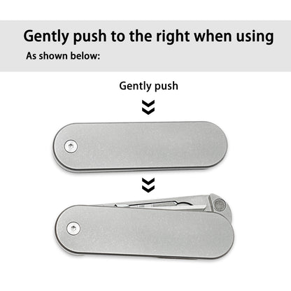 TGZUO 5.51" Premium Folding Utility Tool - SK5 Steel Quick-Change Cutter & Magnetic Lock Titanium Handle(Grey)