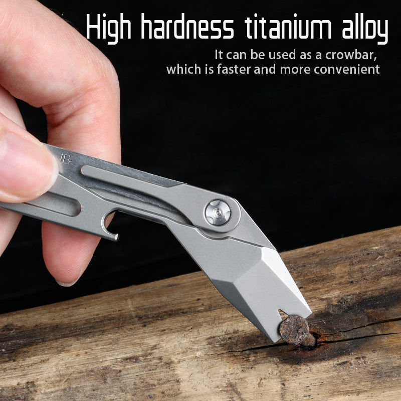 Outdoor titanium alloy multi-function tool Wrench crowbar bottle opener Box knife screwdriver seat self-defense equipment