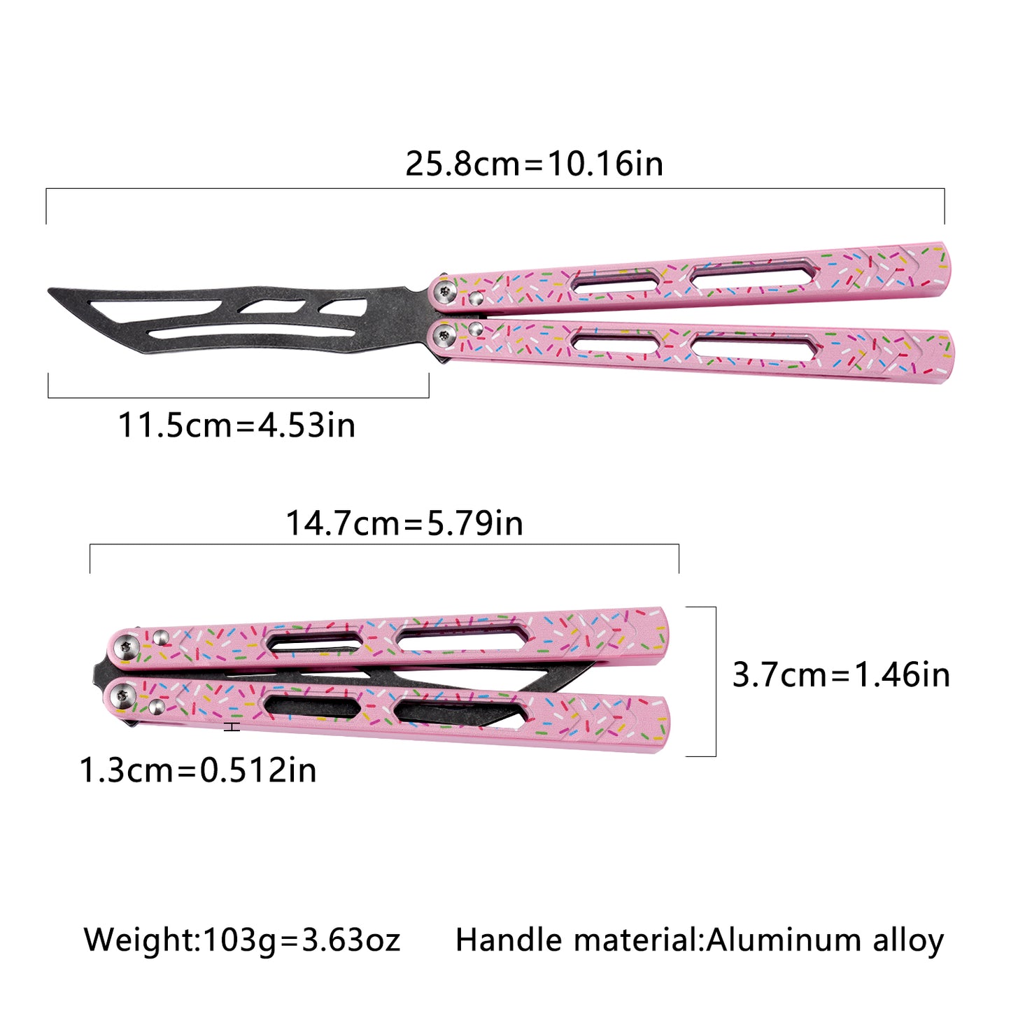 TGZUO 10.16" Professional Bearing Precision Practice Gear - Safe Cutter Precision Machined Aluminium Handle (Pink)