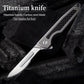 Titanium Folding Pocket Knife Edc Small Scalpel Hunting Knife Utility For Outdoor 10pcs #24 Replaceable Carbon Steel Blades Skinning Knives Slim Razor Knife With Frame Lock Box Cutter