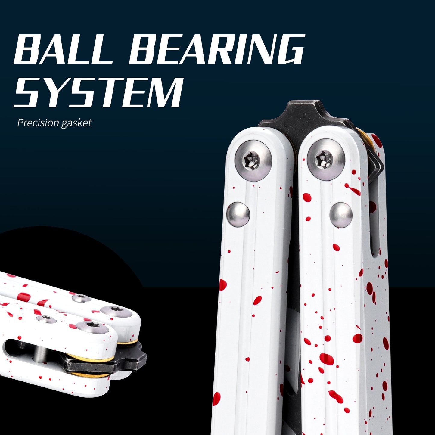 TGZUO 10.16" Professional Bearing Precision Practice Gear - Safe Cutter Precision Machined Aluminium Handle (White Red)