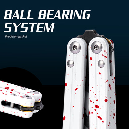 TGZUO 10.16" Professional Bearing Precision Practice Gear - Safe Cutter Precision Machined Aluminium Handle (White Red)