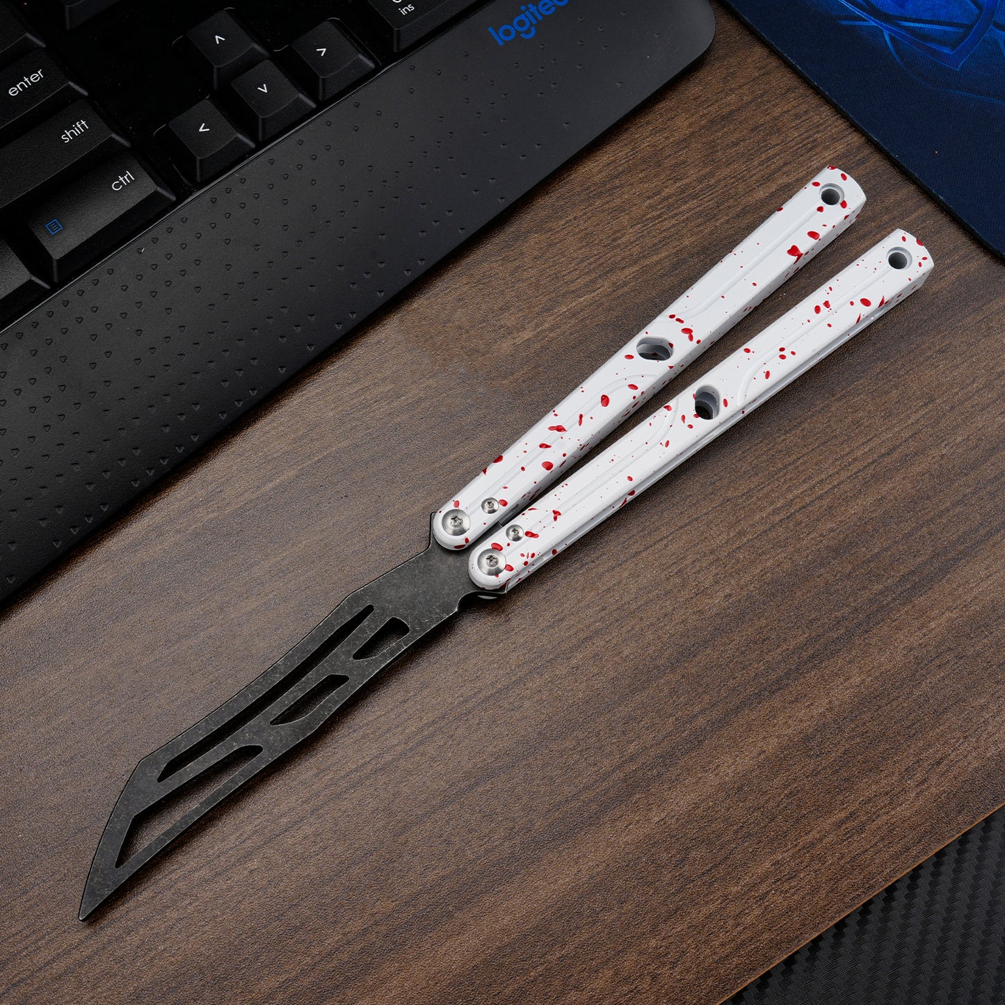 TGZUO 10.16" Professional Bearing Precision Practice Gear - Safe Cutter Precision Machined Aluminium Handle (White Red)