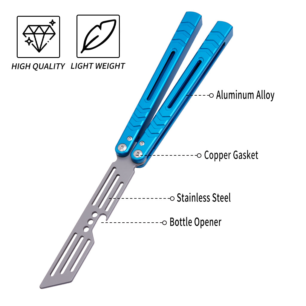 TGZUO 9.76" Professional Precision Practice Gear - Safe Cutter Precision Machined Aluminium Handle (Blue)