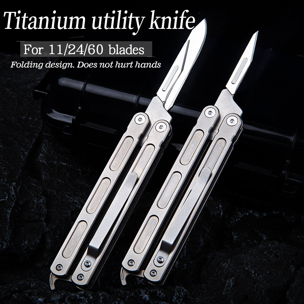 Titanium Alloy Folding Pocket Butterfly Knife Multifunctional Trainer Martial Arts Weapon Utility For Outdoor Camping Gear Outdoor Survival Tool