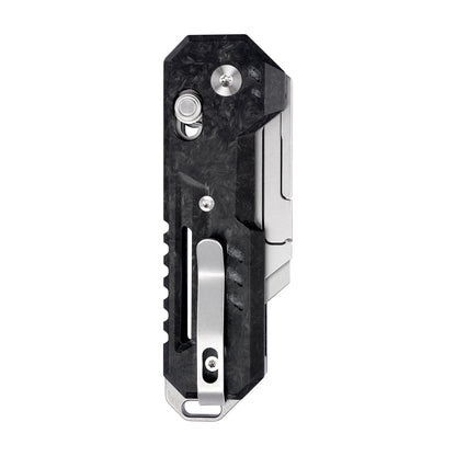 Axis Lock Folding Utility Knife,5.43" With SK2 Steel Razor Blades,Carbon Fiber Handle,Everyday Carry & Outdoor