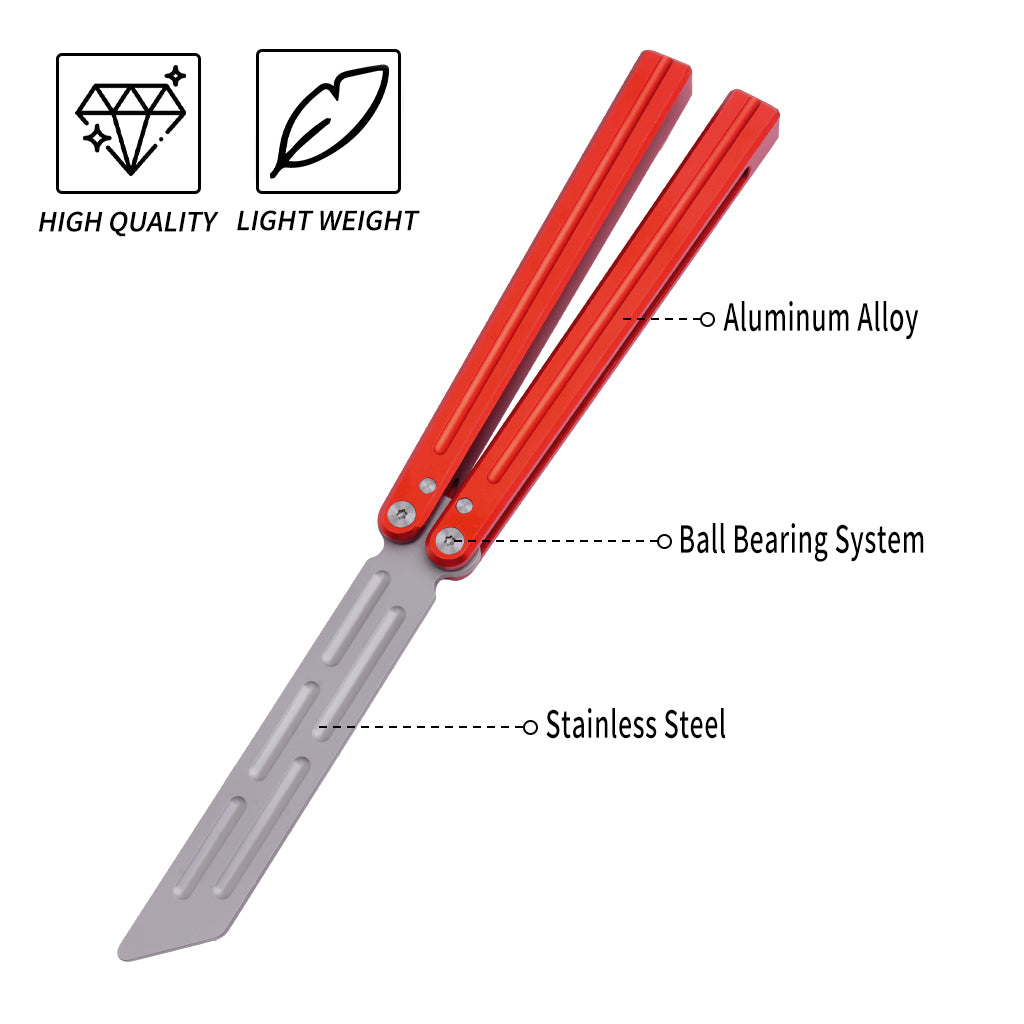 TGZUO 9.76" Professional Bearing Precision Practice Gear - Safe Cutter Precision Machined Aluminium Handle (Red)