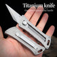 Titanium mini push and pull knife portable pocket utility knife multi-functional unpacking express knife outdoor EDC equipment