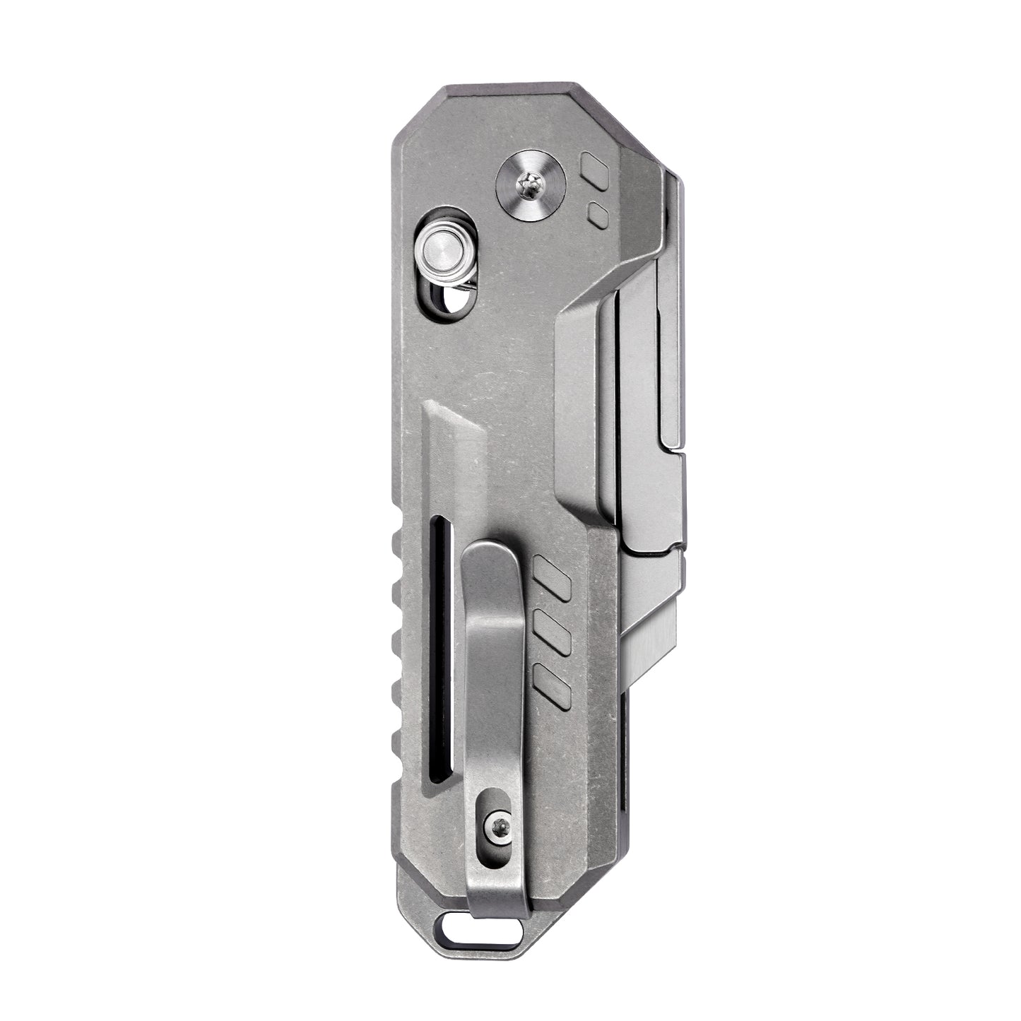 Axis Lock Folding Utility Knife,5.43" With SK2 Steel Razor Blades,Titanium Handle,Everyday Carry & Outdoor