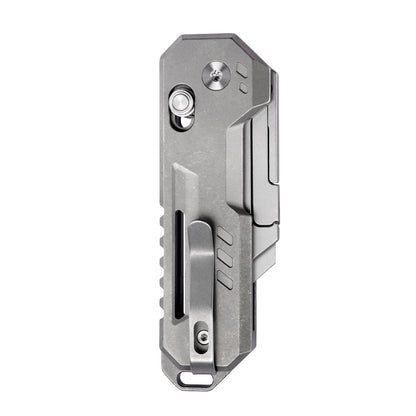 Axis Lock Folding Utility Knife,5.43" With SK2 Steel Razor Blades,Titanium Handle,Everyday Carry & Outdoor