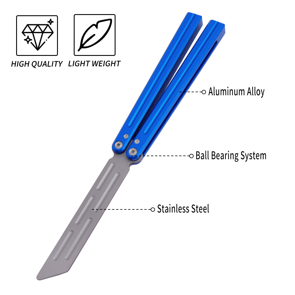 TGZUO 9.76" Professional Bearing Precision Practice Gear - Safe Cutter Precision Machined Aluminium Handle (Blue)