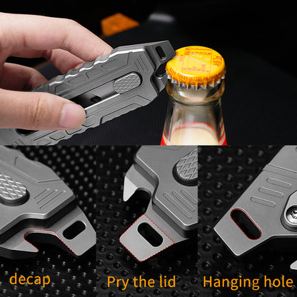 TGZUO 6.06" Heavy-Duty Retractable Utility Tool - SK5 Steel Quick-Change Cutter & Precision Machined Titanium Handle(Grey)