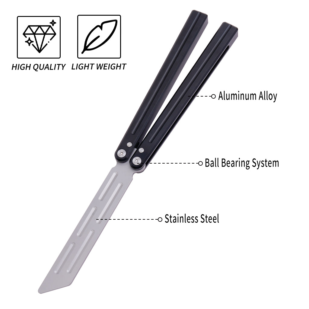 TGZUO 9.76" Professional Bearing Precision Practice Gear - Safe Cutter Precision Machined Aluminium Handle (Black)