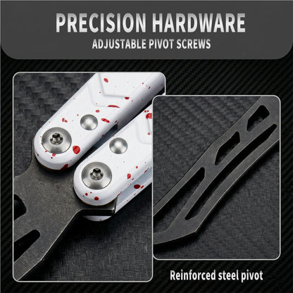 TGZUO 10.16" Professional Bearing Precision Practice Gear - Safe Cutter Precision Machined Aluminium Handle (White Red)