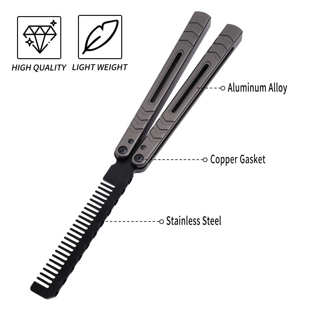 TGZUO 9.72" Professional Precision Practice Gear Comb - Safe Cutter Precision Machined Aluminium Handle (TGZUO 9.72" Professional Precision Practice Gear Comb - Safe Cutter Precision Machined Aluminium Handle (Grey))