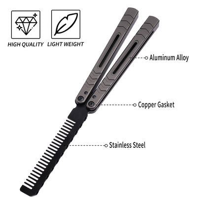 TGZUO 9.72" Professional Precision Practice Gear Comb - Safe Cutter Precision Machined Aluminium Handle (TGZUO 9.72" Professional Precision Practice Gear Comb - Safe Cutter Precision Machined Aluminium Handle (Grey))