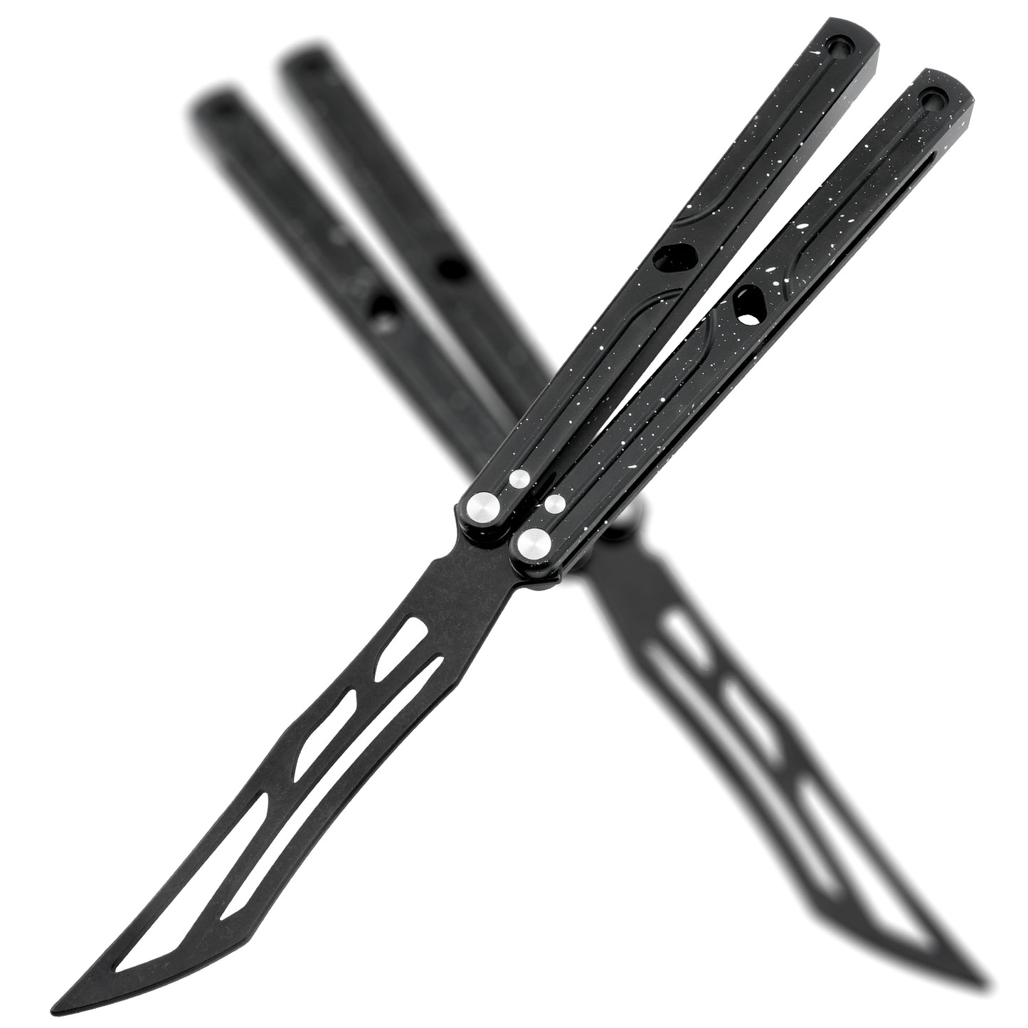 TGZUO Premium Butterfly Knife Trainer Aluminium Handle | LG09 Black White