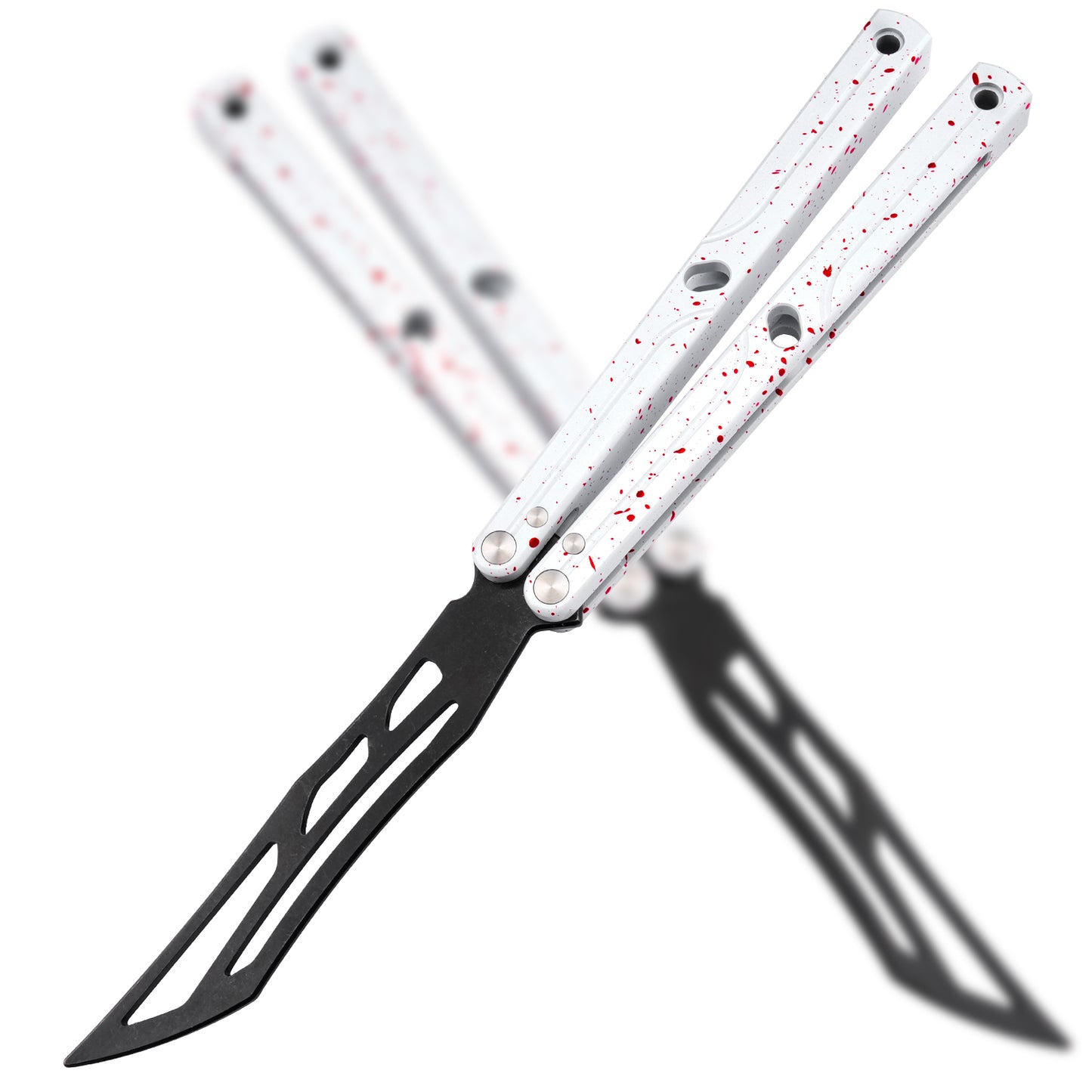 TGZUO Premium Butterfly-Messer-Trainer Aluminium-Griff | LG09 Weiß Rot