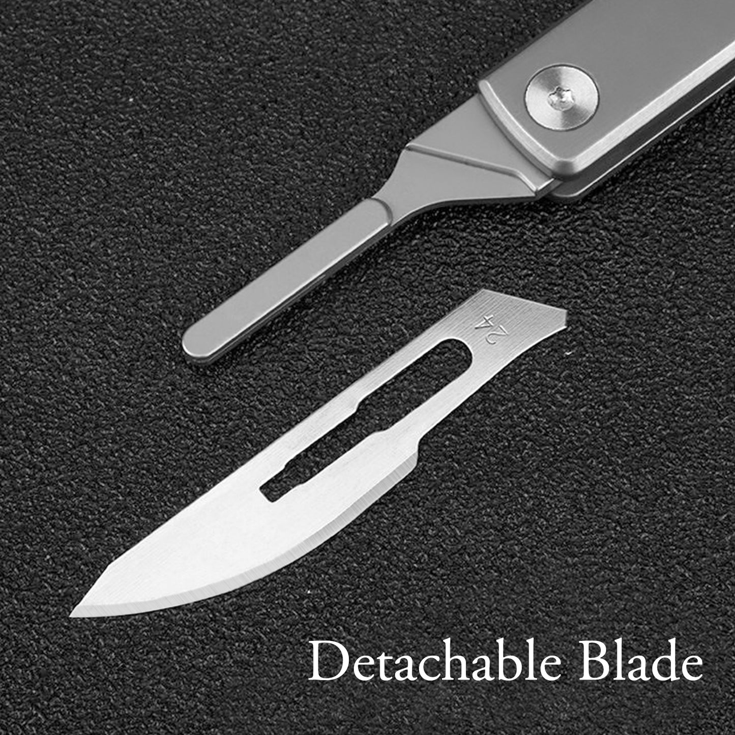 Titanium Folding Pocket Knife Edc Small Scalpel Hunting Knife Utility For Outdoor Box Cutter For Men Women 10pcs #24 Replaceable Carbon Steel Blades Skinning Knives Slim Razor Knife With Frame Lock Survival Camping