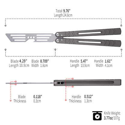 TGZUO 9.76" Professional Precision Practice Gear - Safe Cutter Precision Machined Aluminium Handle (Grey)