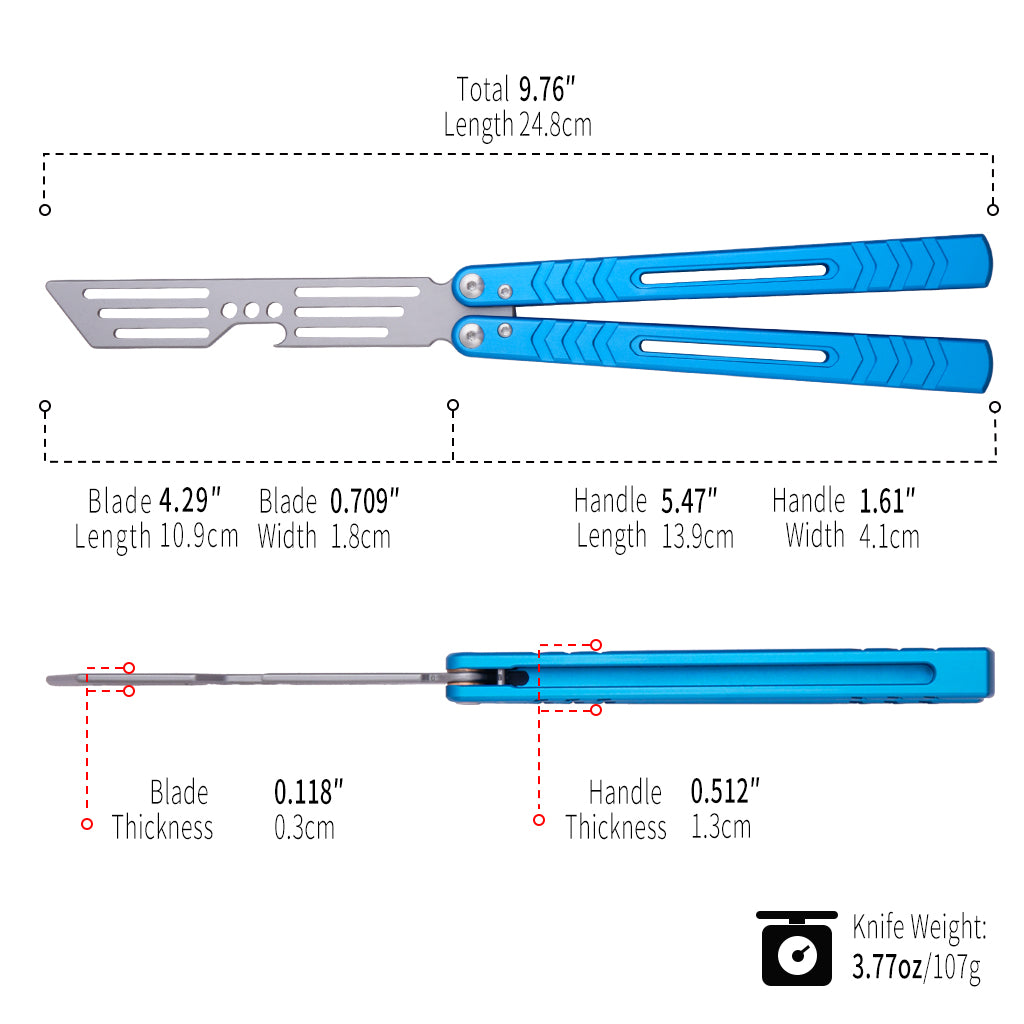 TGZUO 9.76" Professional Precision Practice Gear - Safe Cutter Precision Machined Aluminium Handle (Blue)