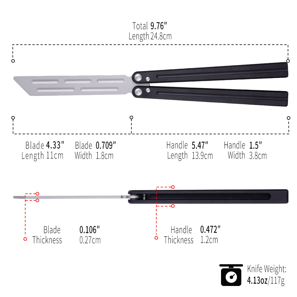 TGZUO 9.76" Professional Bearing Precision Practice Gear - Safe Cutter Precision Machined Aluminium Handle (Black)
