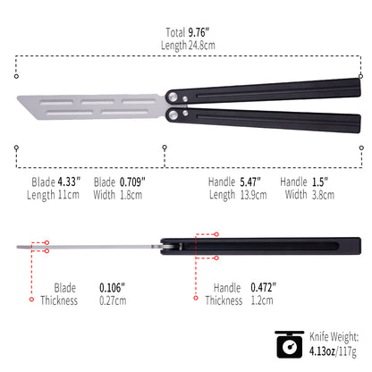 TGZUO 9.76" Professional Bearing Precision Practice Gear - Safe Cutter Precision Machined Aluminium Handle (Black)