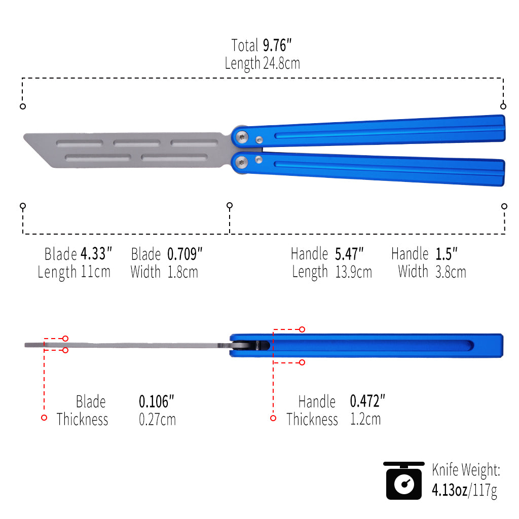 TGZUO 9.76" Professional Bearing Precision Practice Gear - Safe Cutter Precision Machined Aluminium Handle (Blue)
