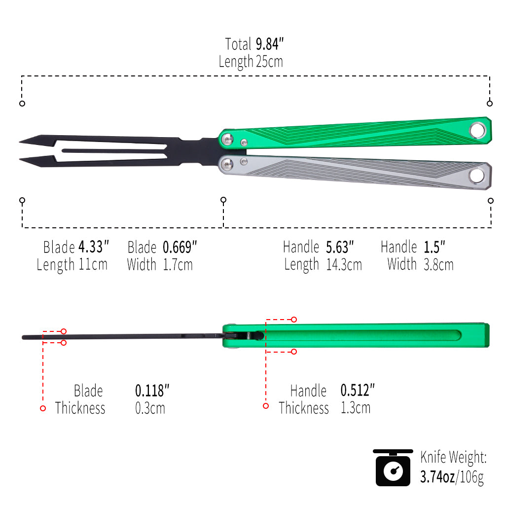 TGZUO 9.84" Professional Precision Practice Gear - Safe Cutter Precision Machined Aluminium Handle (Silvery Green)